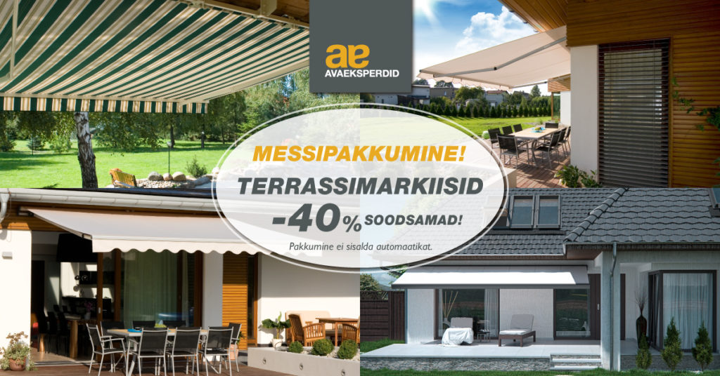 Kampaania terrassimarkiisid 40 soodsamad